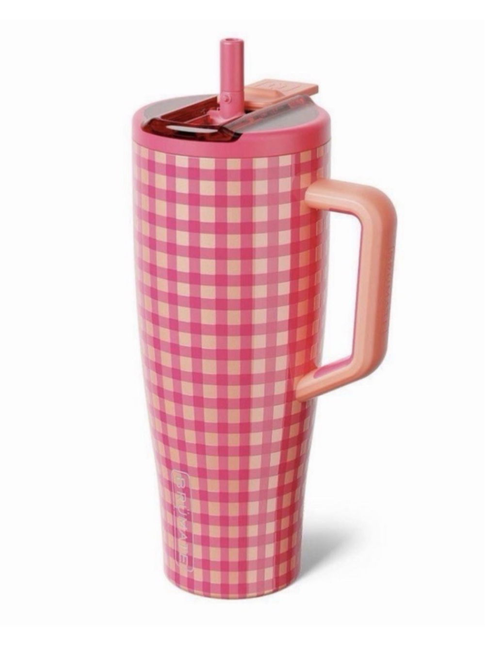 BruMate 40fl oz Stainless Steel Era Flip Water Bottle - Peach Gingham